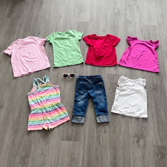 Girls Clothing Lot - Romper, Capri, Tank Tops, T-Shirts & Sunglasses Size 4/4T - Picture 16 of 16